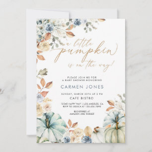 Invitation Un Petit Citrouille Sur Le Chemin Baby shower Invi