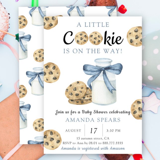 Invitation Un petit cookie est en route Baby shower (Créateur téléchargé)