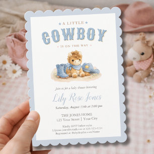 Invitation Un Petit Cow-Boy Est En Route Fête Prénatale