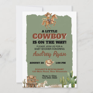 Invitation Un Petit Cow-Boy Est En Route Thème Western