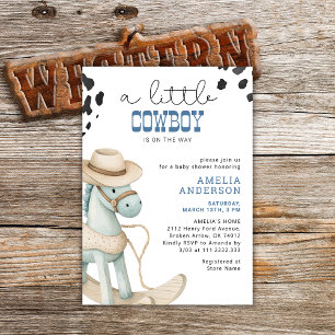 Invitation Un Petit Cow-boy Est Sur Le Chemin Du Baby shower 