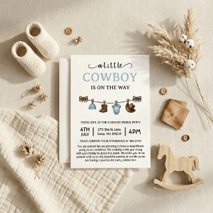 Invitation Un petit cowboy est en route Fête prénatale