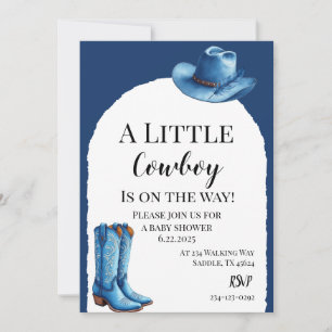 Invitation Un petit cowboy rose est en route