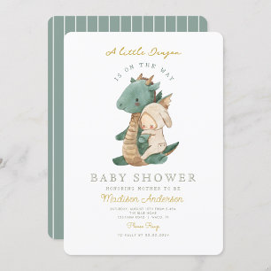 Invitation Un petit dragon se trouve sur le Baby shower