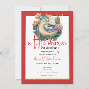 Invitation Un Petit Dragon Se Trouve Sur Le Chemin Du Baby sh