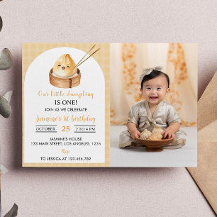 Invitation Un Petit Dumpling Premier Anniversaire Photo Invit