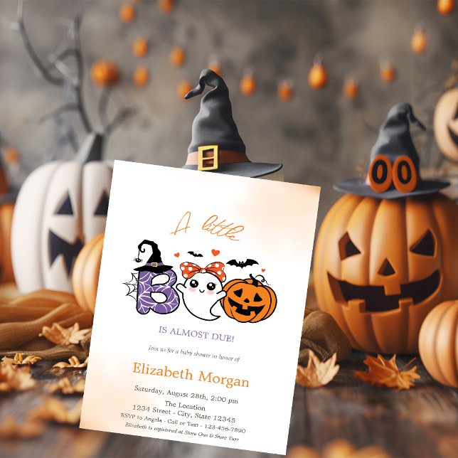 Invitation Un petit fantôme de citrouilles Halloween Boo (Créateur téléchargé)