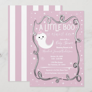 Invitation Un petit fantôme rose pour une Baby Shower d'Hallo