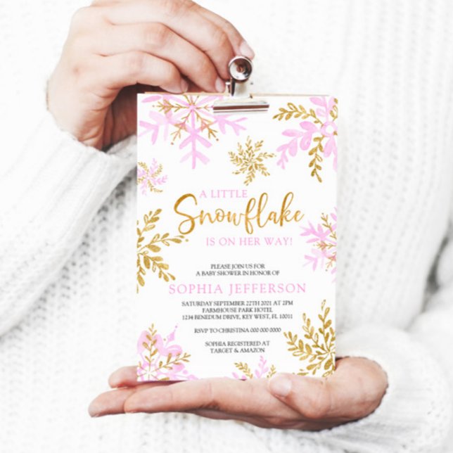 Invitation Un Petit Feu De Neige Est En Chemin Baby shower (Créateur téléchargé)