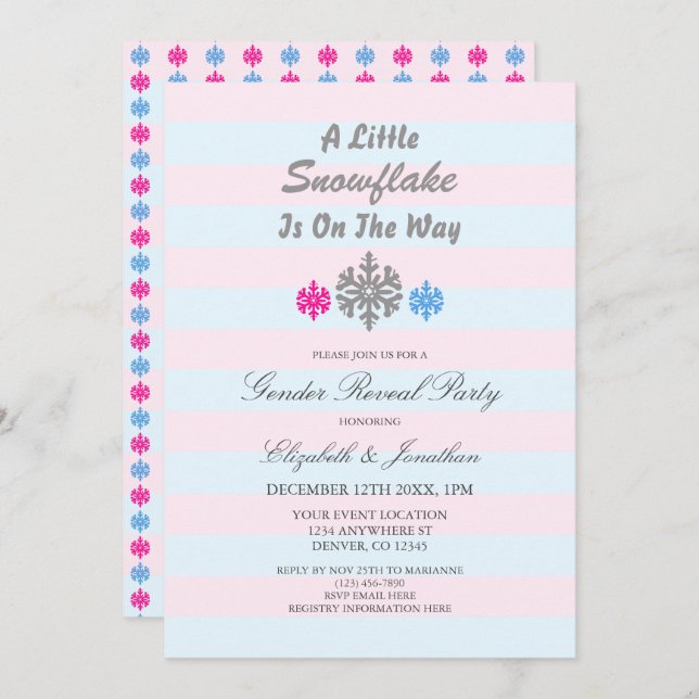 Invitation Un Petit Feu De Neige Est En Voie De Révélation De (Devant / Derrière)