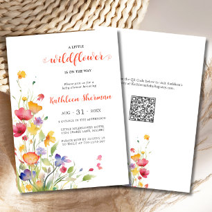 Invitation Un petit Fleur sauvage Aquarelle Baby shower BOHO
