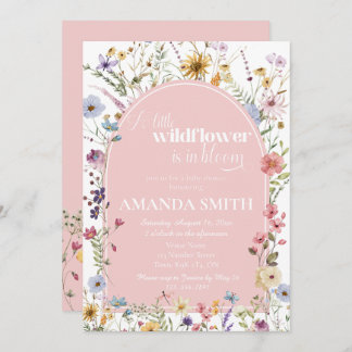 Invitation Un petit Fleur sauvage est dans le Baby shower fle