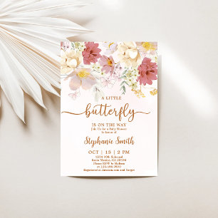 Invitation Un Petit Fleur sauvage Est En Chemin Baby shower G