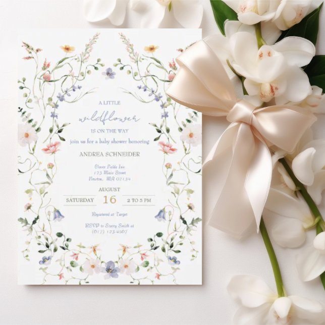 Invitation Un Petit Fleur sauvage Se Trouve Sur Le Chemin Du  (Créateur téléchargé)