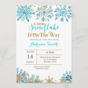 Invitation Un petit flocon de neige est en route baby shower