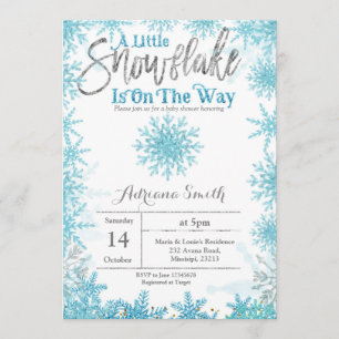Invitation Un petit flocon de neige est en route pour la ment