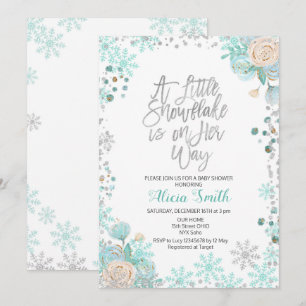 Invitation Un petit flocon de neige est sur le Baby shower He