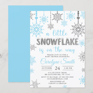 Invitation Un Petit Flocon De Neige Est Sur Le Chemin Baby sh