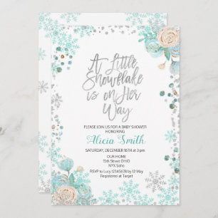 Invitation Un petit flocon de neige est sur son baby shower