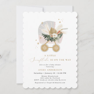 Invitation Un Petit Flocon De Neige Se Trouve Sur Le Chemin D