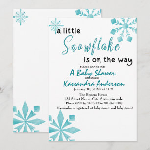 Invitation Un Petit Flocon De Neige Se Trouve Sur Le Chemin D