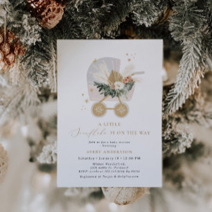 Invitation Un Petit Flocon De Neige Se Trouve Sur Le Chemin D