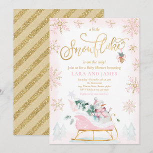 Invitation Un Petit Flocon De Neige Se Trouve Sur Le Chemin D