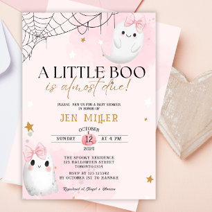 Invitation Un petit garçon est presque dû baby shower fille
