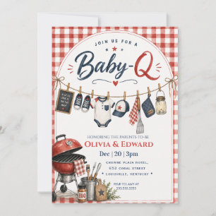 Invitation Un Petit Grilleur Est En Route Baby-Q Baby Shower