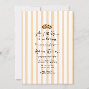 Invitation Un petit haricot est en route Fête bébé Café 