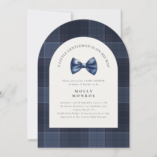 Invitation Un petit homme est en chemin Baby shower (Devant)