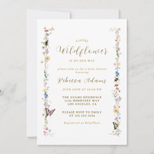 Invitation Un Petit Jardin Fleur sauvage Baby shower Boho Gir