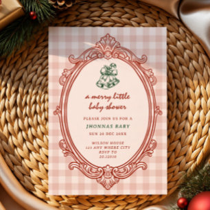 Invitation un petit joyeux noël écrit à la main baby shower 