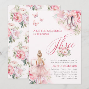 Invitation Un Petit Lac Cygne Ballerina Troisième Anniversair