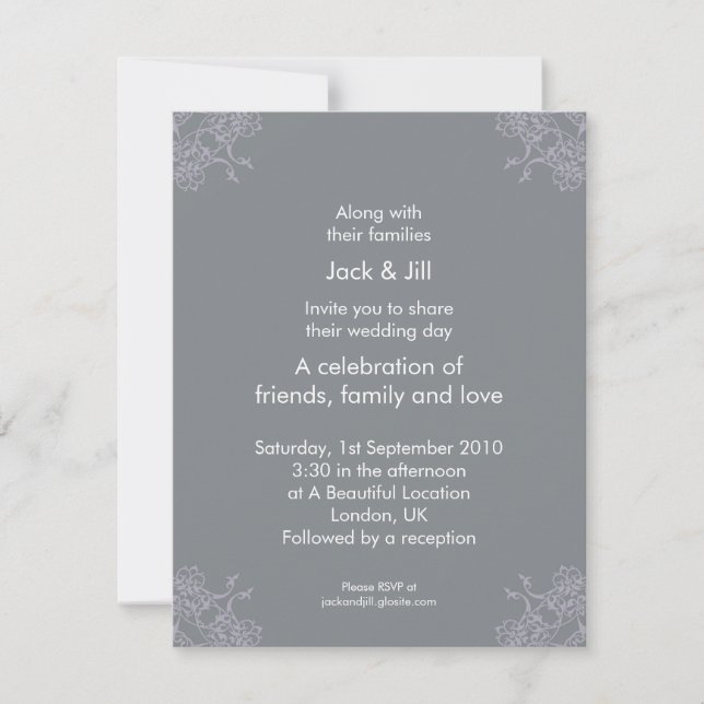 Invitation Un petit Lacey (taupe) 4.25x5.25 (Devant)