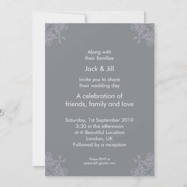 Invitation Un petit Lacey (taupe) 5x7 (Devant)