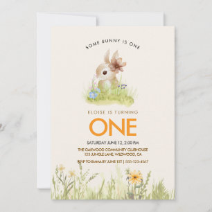Invitation Un petit lapin a un premier anniversaire