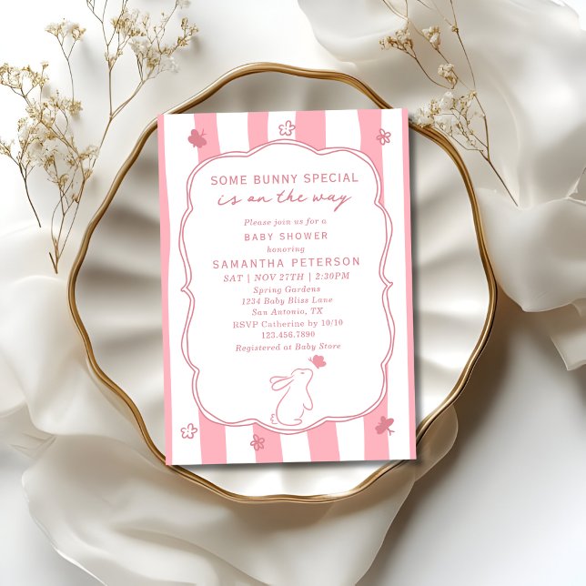 Invitation Un Petit Lapin En Route Fête de Naissance Fille Fa (Créateur téléchargé)