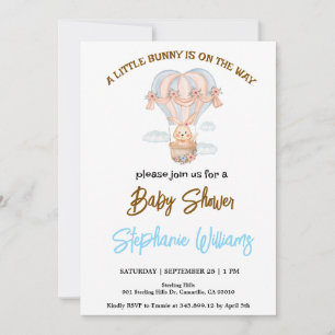 Invitation Un petit lapin est en chemin baby shower