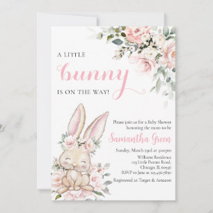 Invitation Un petit lapin est en chemin Baby shower
