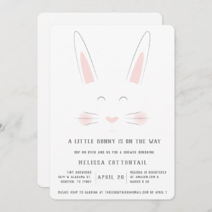 Invitation Un petit lapin est en chemin baby shower invitatio