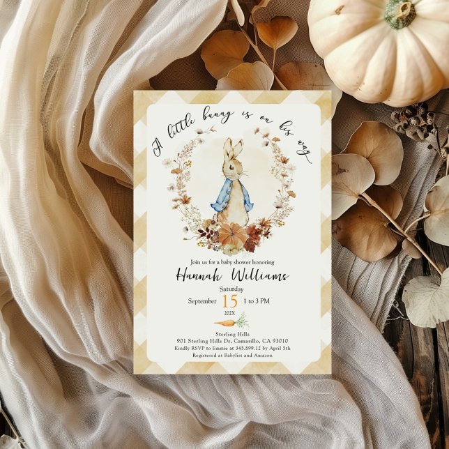 Invitation Un petit lapin est en chemin baby shower Invitatio (Créateur téléchargé)