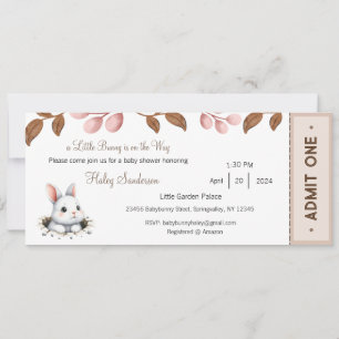 Invitation Un petit lapin est sur le chemin Invitation, bébé