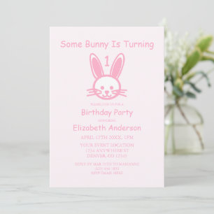 Invitation Un petit lapin fête son premier anniversaire