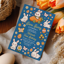 Un petit lapin fête son premier anniversaire de Pâ