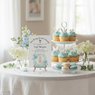 Invitation Un petit lapin spécial arrive Couronne Baby Shower