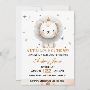 Invitation Un petit lion est en route Garçon Baby Shower