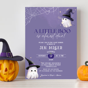 Invitation Un petit livre est presque dû baby shower d'Hallow