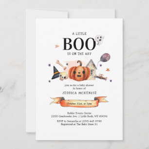 Invitation Un petit livre sur le chemin Baby shower d'Hallowe