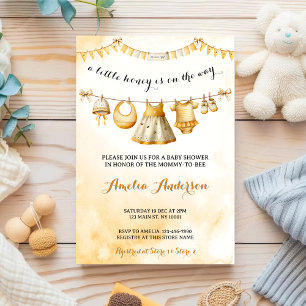 Invitation Un petit miel en route Baby Shower linge de maison